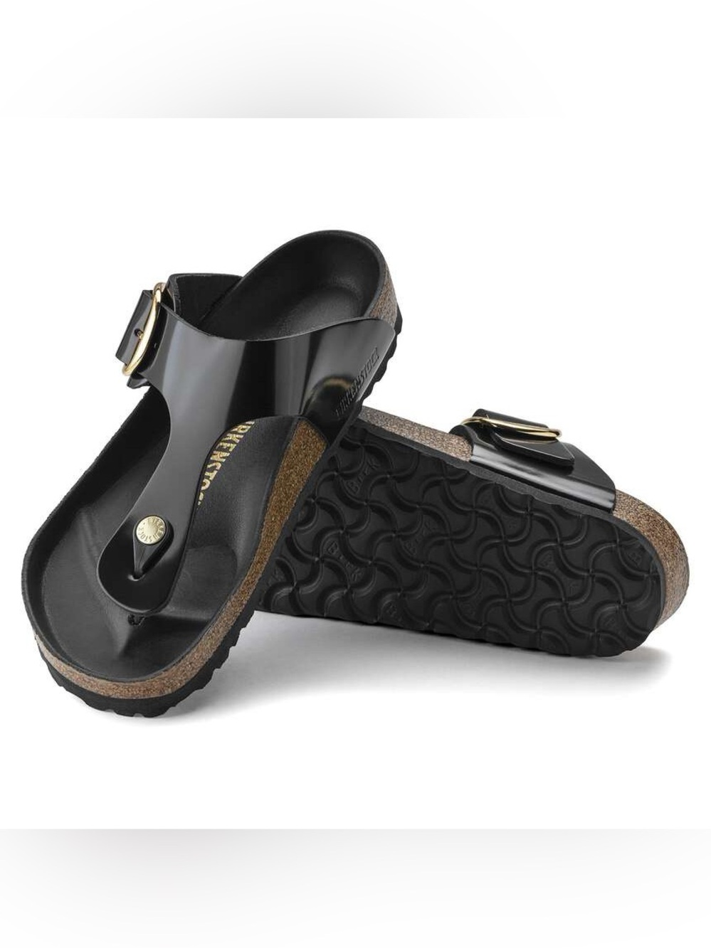 Birkenstock Gizeh Big Buckle in high shine black